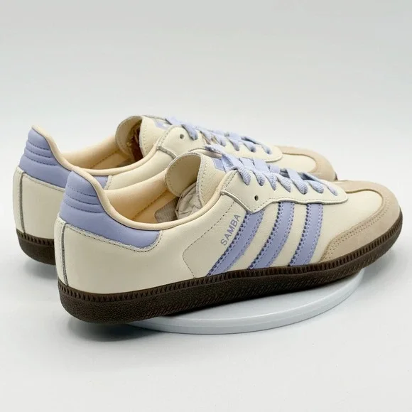 Adidas Samba OG W Leather Size 9 Womens Cream/Violet/Sand JI2678 - Picture 8 of 12